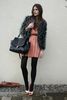 salmon-dress-gray-faux-fur-coat-black-bag-light-pink-heels_400.jpg