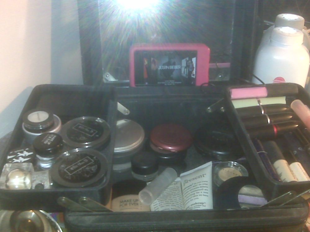 My Stila music player case. It carries what I need when traveling.