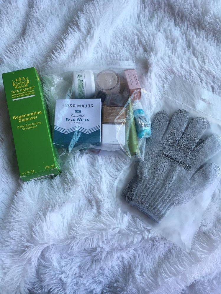 Purchased cleanser and gloves