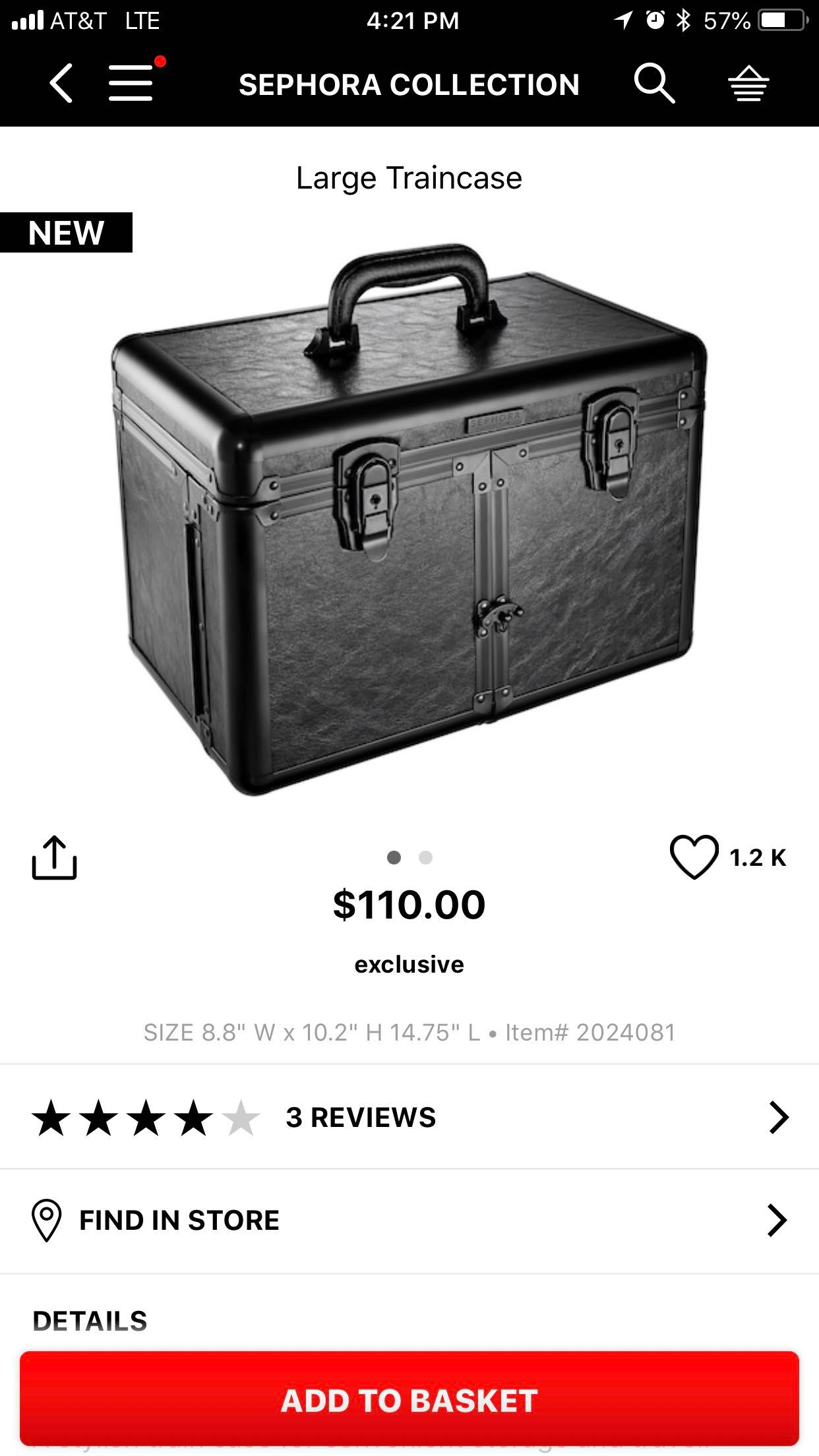 Online Sephora traincase