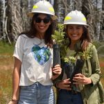 Team Caudalie reporting for duty! Our Marketing director, Alissa (left) and Senior Communications Manager, Christine (right) with their seedlings!