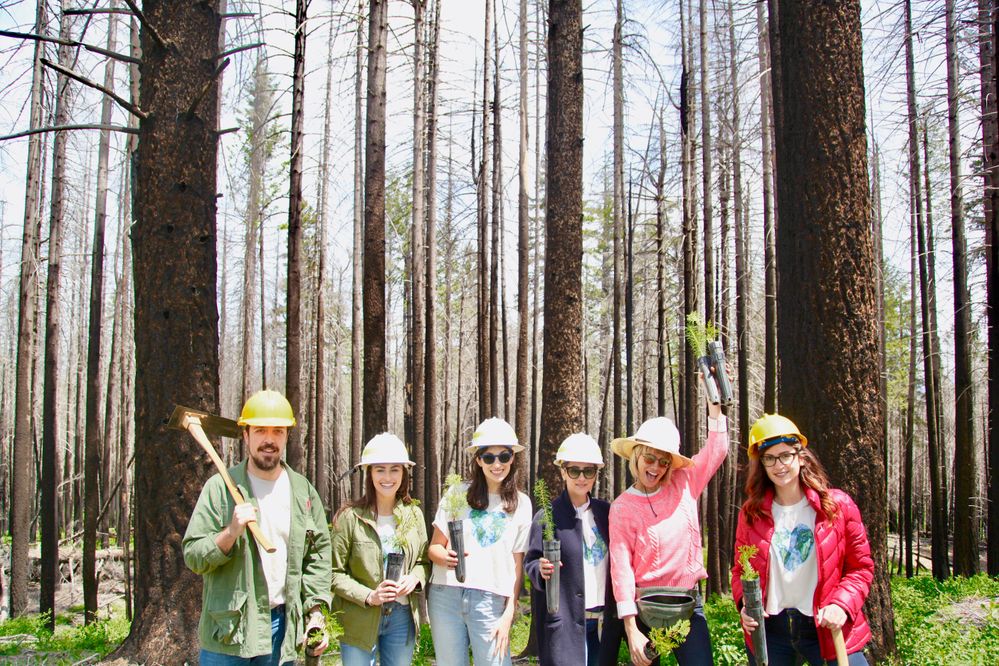 Time to plant trees! Team Caudalie is here along with some friends! From left to right, our GM, Andrea, Communications Manager, Christine, Marketing Director, Alissa, Celebrity Makeup Artists Jenn & Kristie Streicher, and Sephora Communications Manager, Jessica.