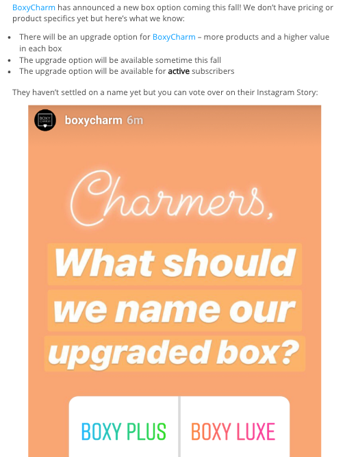 BoxyCharm Subscription Update