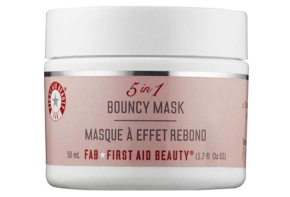 First Aid Beauty 5 in 1 Bouncy Mask (soothes any irritation I may be having from the sun, cosmetics, etc. and plumps my skin in the process; love it!)