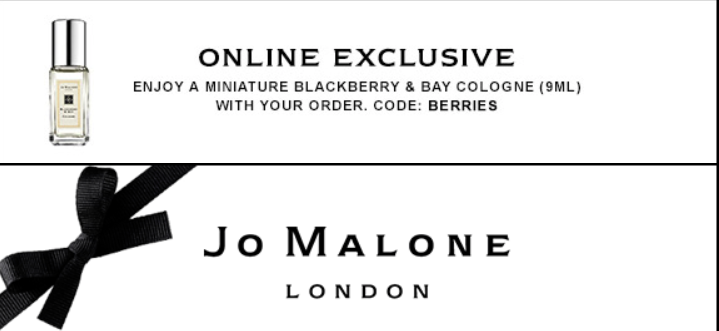 Offer valid today, Sept. 8 at Jo Malone direct