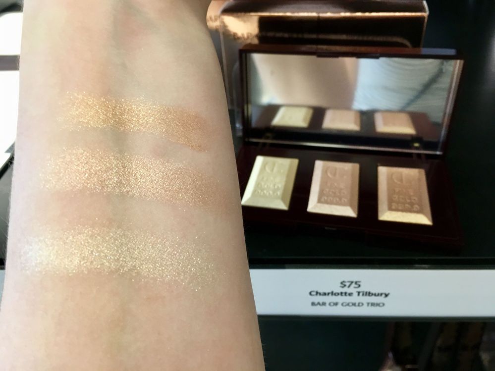 Charlotte Tilbury bar of gold trio swatches