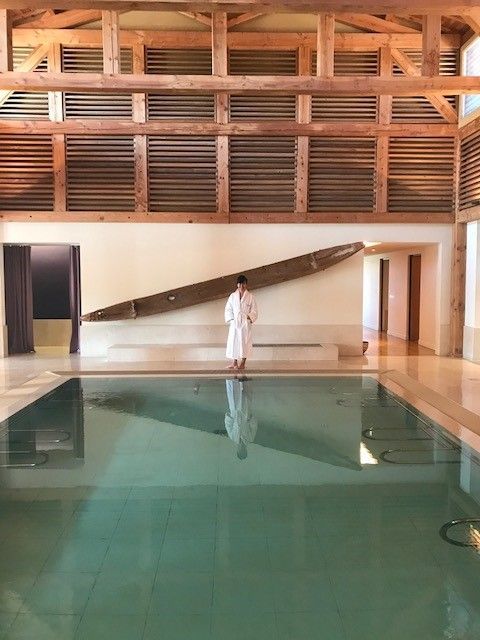 Here's me at the spa pool in my robe! - I don't think I've ever felt more relaxed!