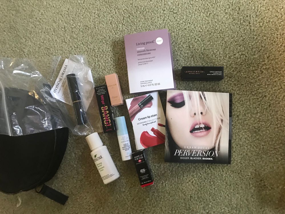 my "samples bag" from the Rouge sale