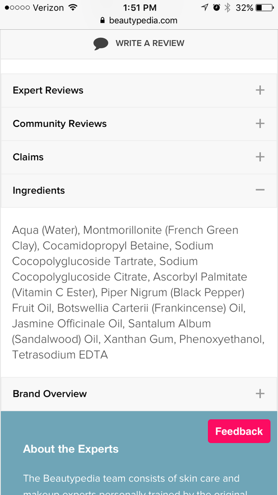 SR's original ingredients