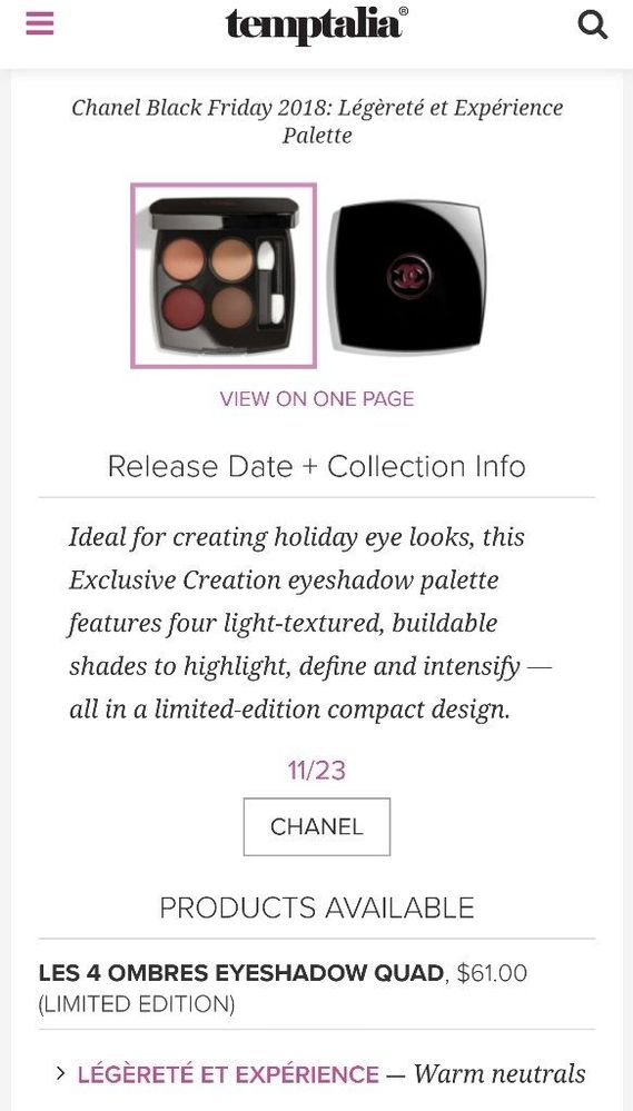 Chanel Black Friday Exclusive: Legerete et Experience - The Beauty