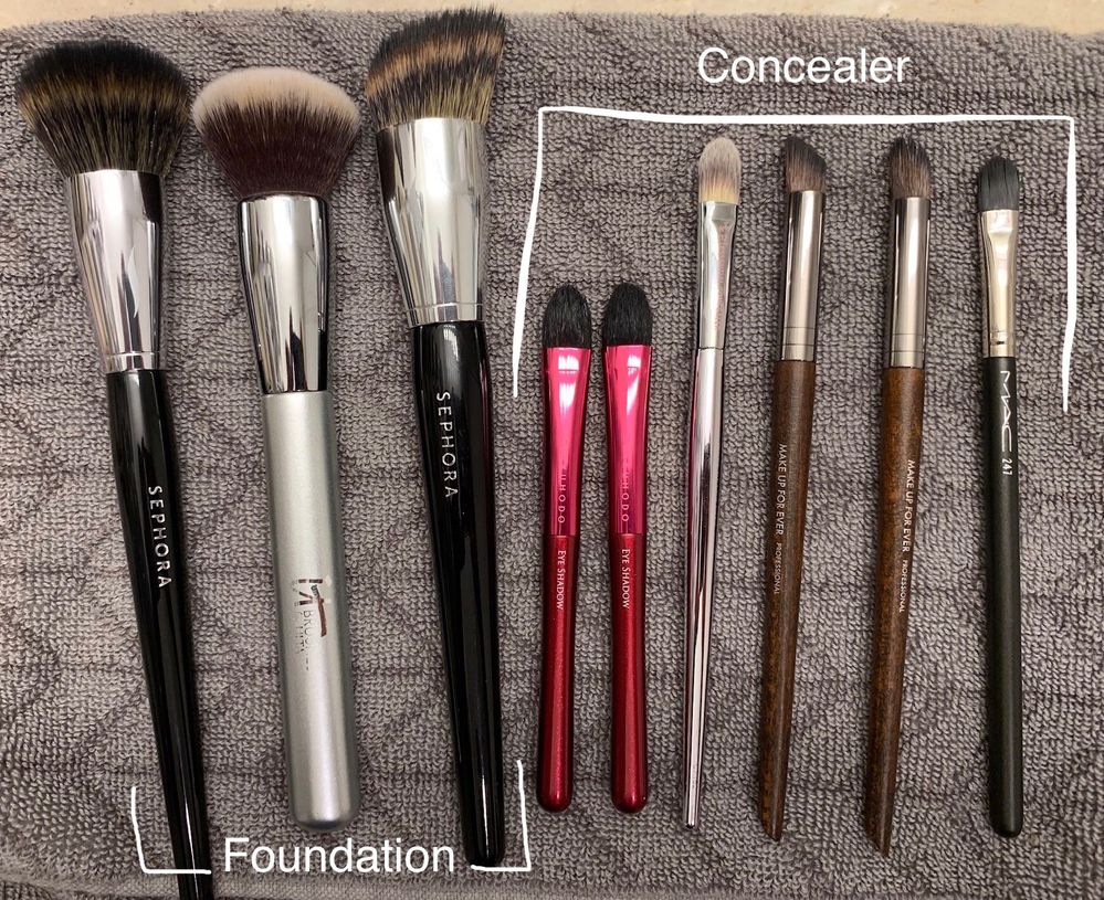 Multiple concealer brushes are a must when you’re kinda lazy about washing them.