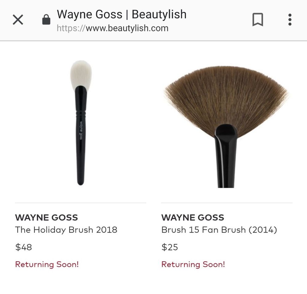 WG 2018 Holiday Brush, & 2014 brushes in production.