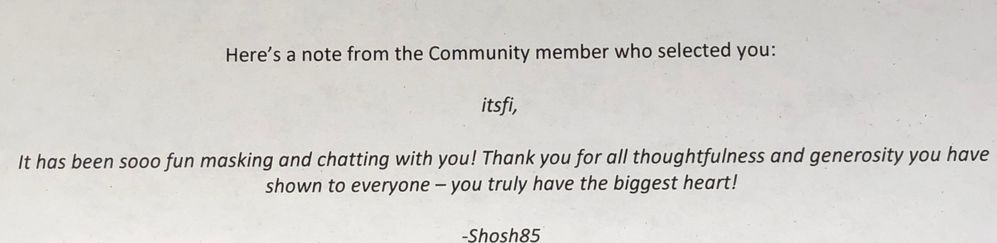 Thank YOU Shosh85 for your kindness! This is such a beautiful surprise. I'm so appreciative of your thoughtfulness and thankful for your friendship!