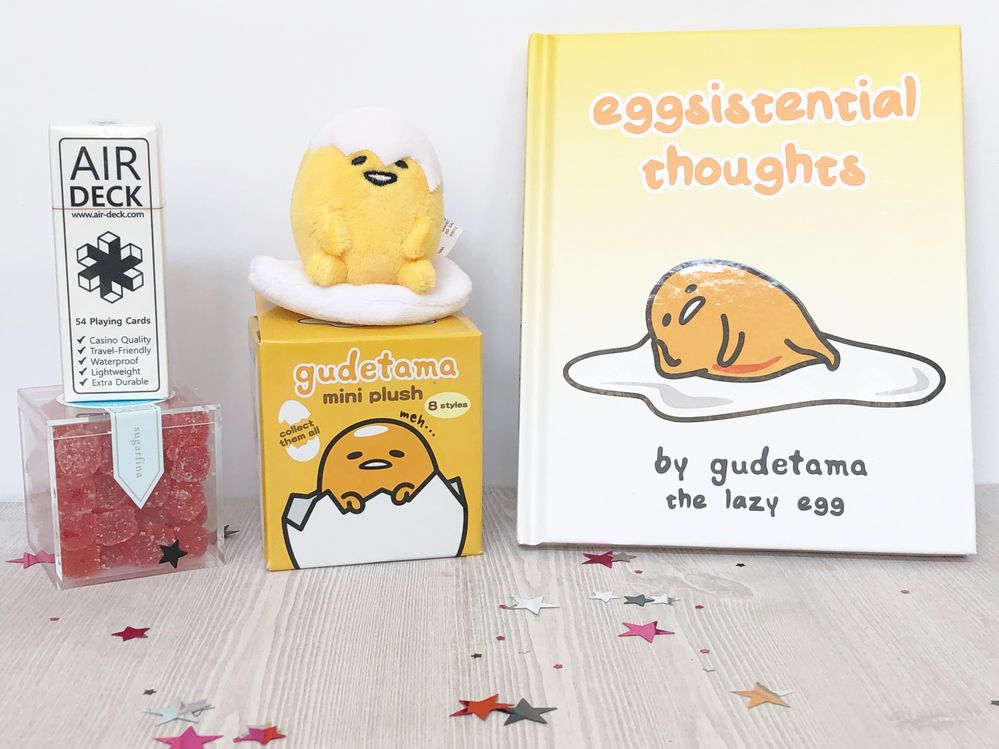 LOVE!! I'm not sure how I didn't know these collectible mini Gudetama plush sets existed! The book is ... amazing!
