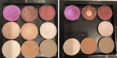 i decluttered 2 shades...they had no pigmentation and life is too short to fight with eyeshadow!