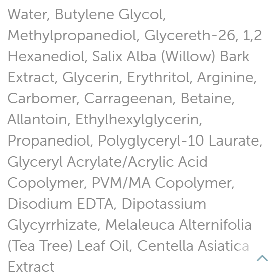Ingredients List - Dear, Klairs Midnight Blue Calming Sheet Mask (from klairscosmetics dot com)