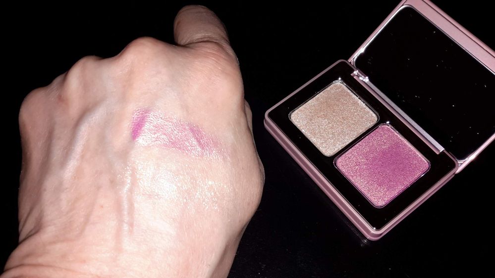 I wear Diamond & Glow over MAC Petal Power