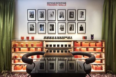 A Frederic Malle boutique featuring portraits of the noses behind the house's fragrances