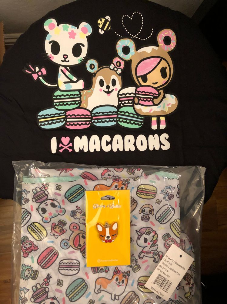 Tokidoki goodies from Honey and Butter. They have the cutest Macarons.