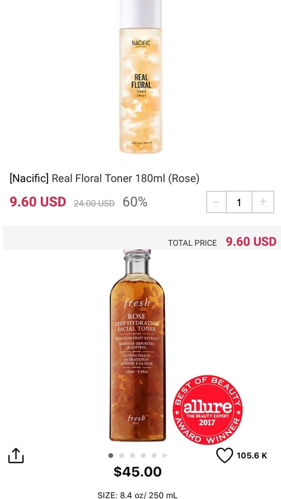dupe for fresh rose toner