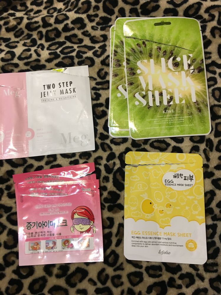 Favs: the two step did a good job exfoliating, I like the Murad one better, but this is still good. I’ve had a lot of eye strain so I went through a few eye heat masks. I like these ones (pink wrapper). I really like the egg mask. And I was a big fan of the slice masks after my eyes got too sensitive to have anything near them (from the mineral sunscreen mishap)