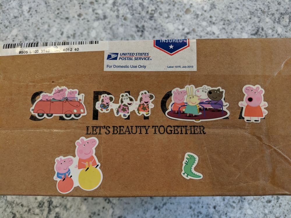 Did I mention she even decorated the outside of the box with Peppa the Pig stickers?! How cute is that?
