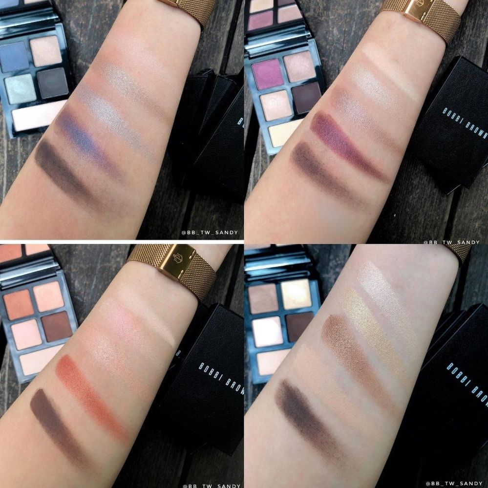 Top row: Blue Storm, Midnight Orchid; Bottom row: Into the Sunset, Burnished Bronze