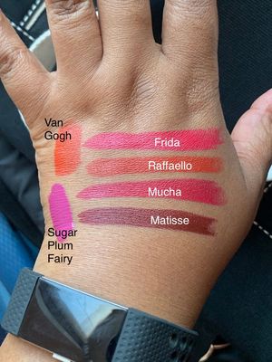 5 Lina Choo swatches and a Danessa Myricks (Sugar Plum Fairy) swatch.