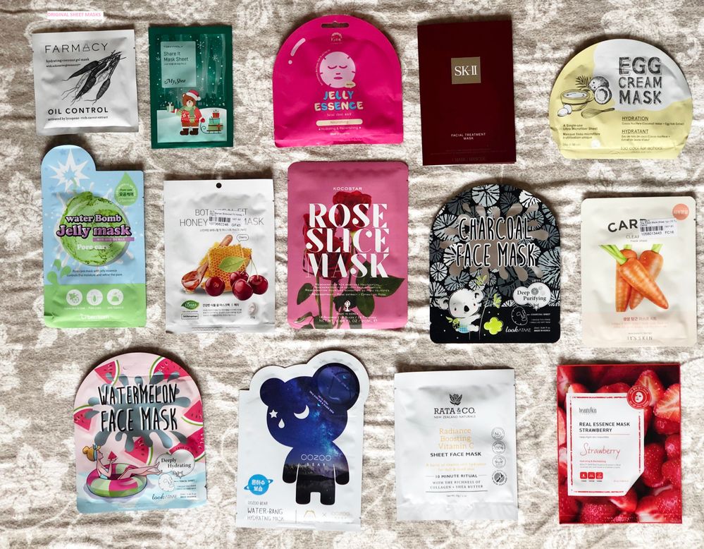 ORIGINALS - Look! So many puuuurdy sheet masks in the box! <3