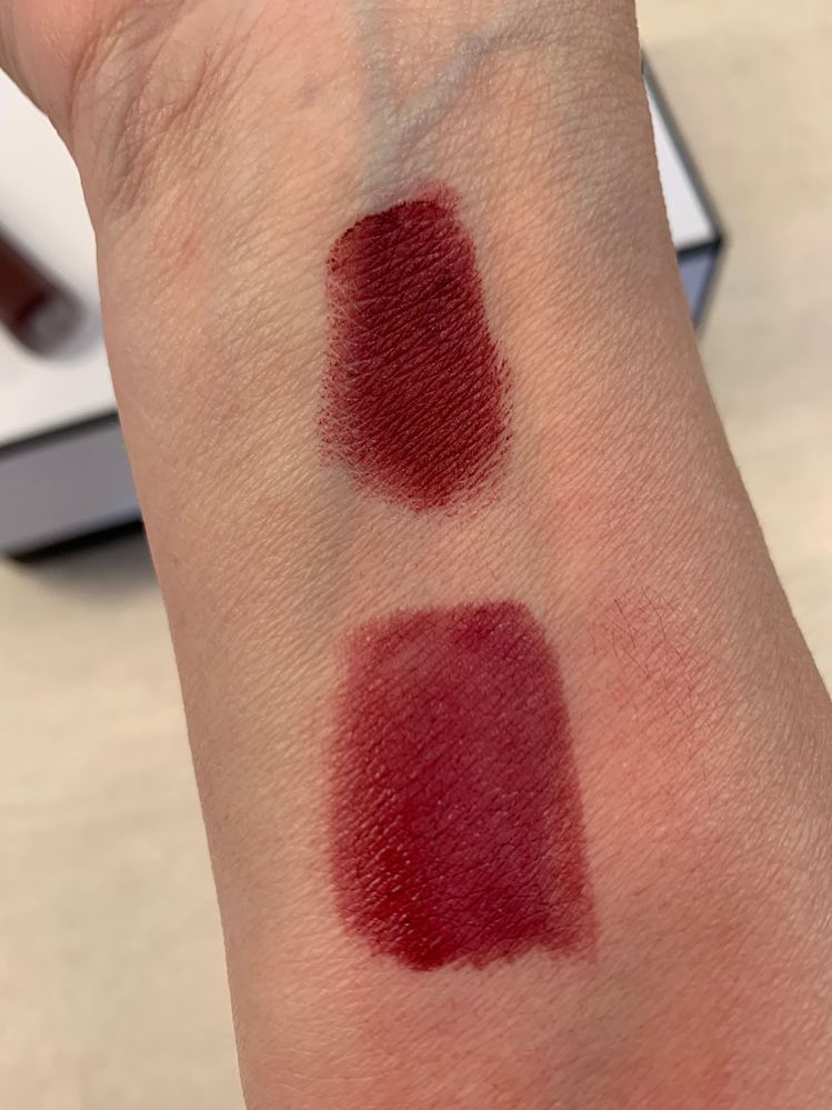 Chanel Rouge Obscur lipstick , Rouge Noir Ink underneath