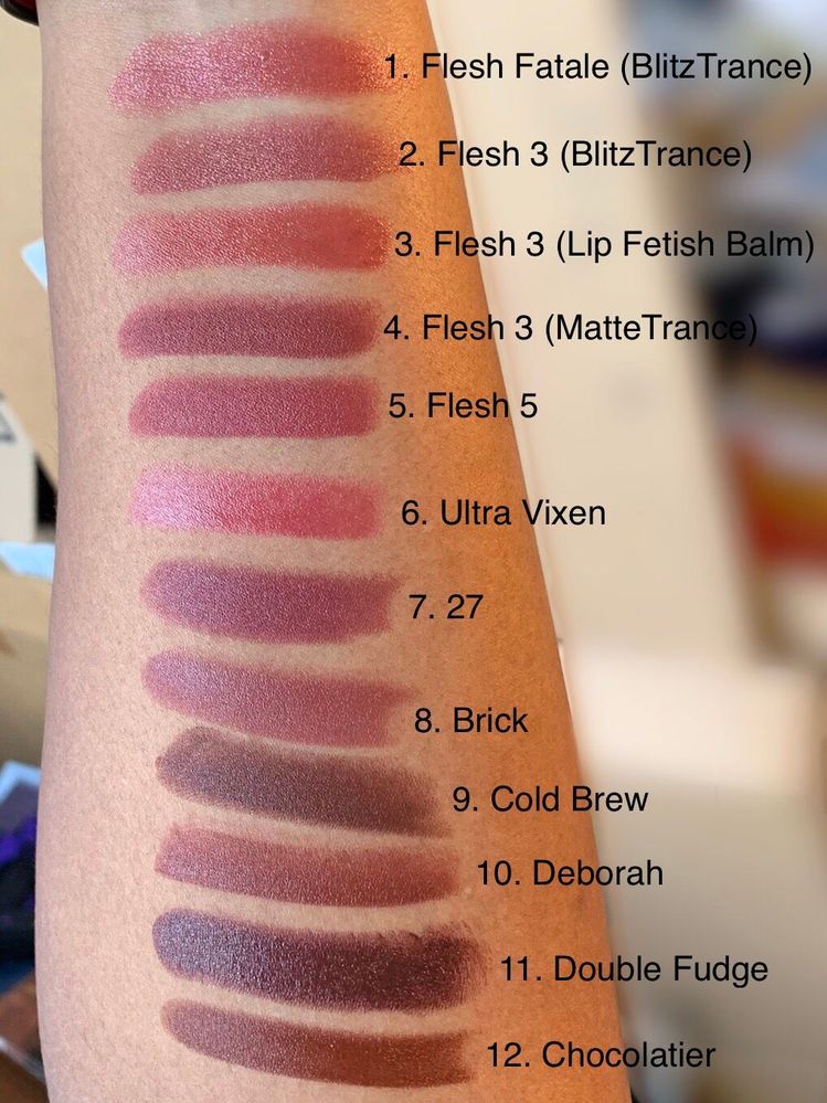 Nude lipsticks in pinks and browns. Forgot to include some cool toned shades.