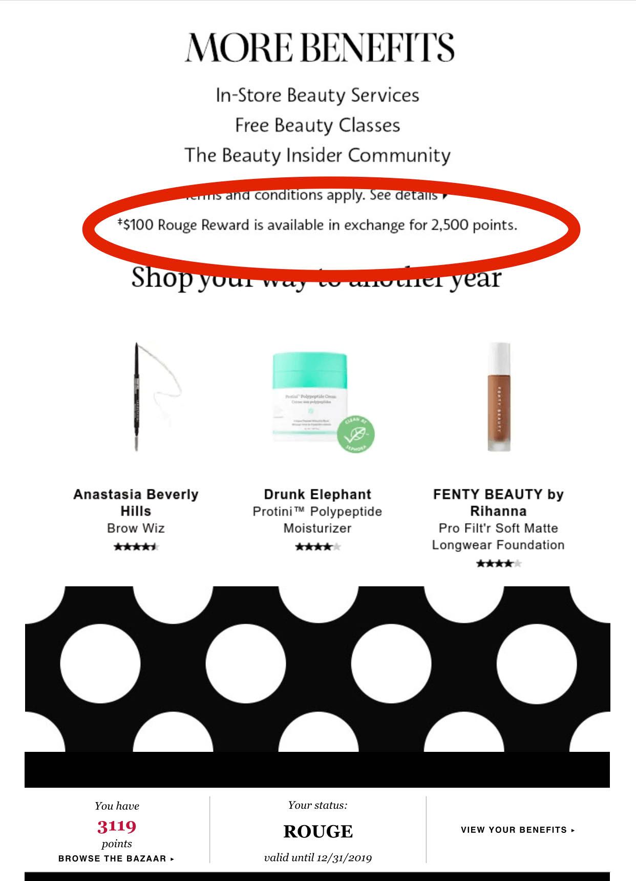 Rouge $100 reward - Beauty Insider Community