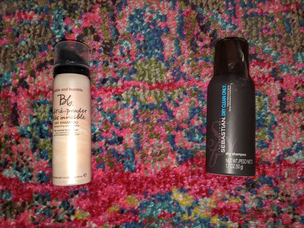 Out: Bumble&Bumble dry shampoo DS.   In: Sebastian dry shampoo DS.