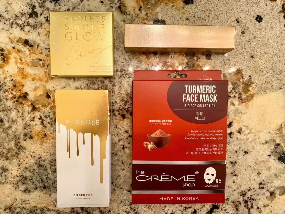 $10 for each BECCA, $4 masks, $14 perfume