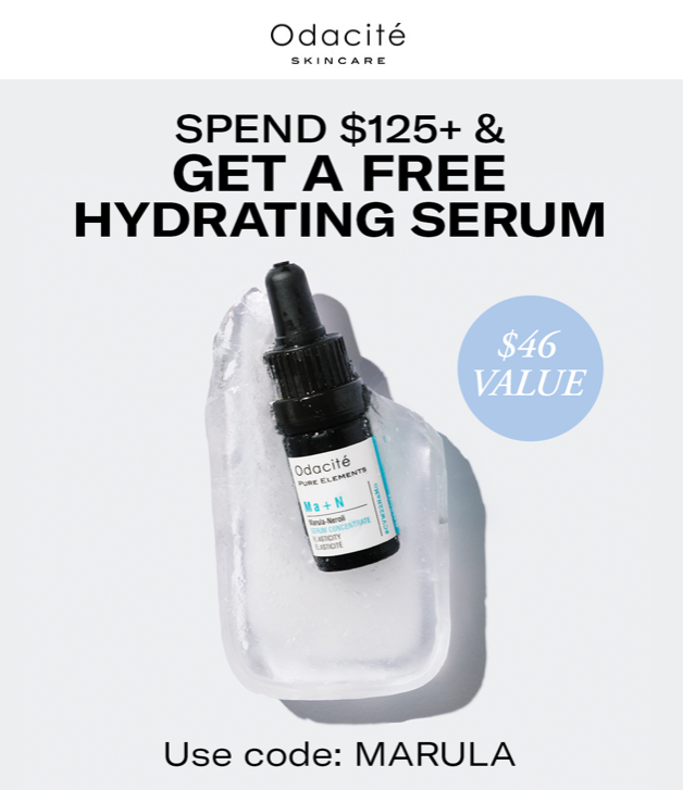 HOW TO REDEEM: Once you reach qualifying amount ($125), add Ma+N Serum Concentrate to cart and enter code MARULA and the discount will be applied. OFFER VALID  through 11:59pm PST on 11/19/19. While supplies last.