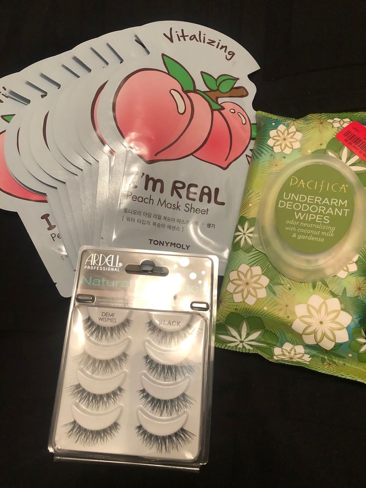 The Tony Moly masks were a 10 pack for 7.99.  At that price, I'm in.  The Pacifica Deoderant wipes are something I like to keep in the truck when I'm running from job to job.  I haven't worn lashes in a year or two but figured why the heck not?  This weekend, I'm trying them out again!