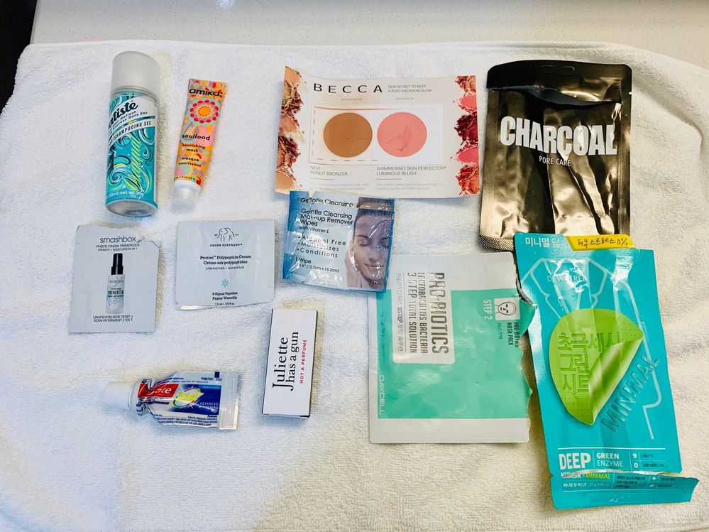 Hotel empties. Love the hair and sheet masks. Everything else is a no