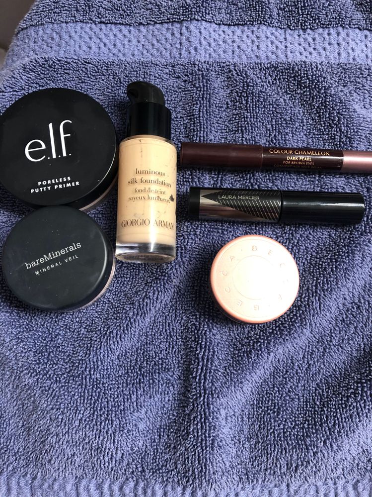 Favorite Makeup Products- Love the Elf primer that I got in my Allure box, finally found something that lees my makeup from creasing around my nose. Works great with BM mineral veil. The Charlotte Tilbury was purchased with the $100 reward and I love it as an eyeliner! I’ve used it as eyeshadow too and it’s beautiful! The LM was from the play box and I love how it lengthens and defines without it getting clumpy. The Becca is a long time fav great for those days you are a tired momma.