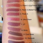 1-6 are PMG; 7, 8, & 12 are ColourPop Lux bullets; 9 is NYX Suede Matte; 10 is NARS Audacious; 11 is MAC Liptensity.