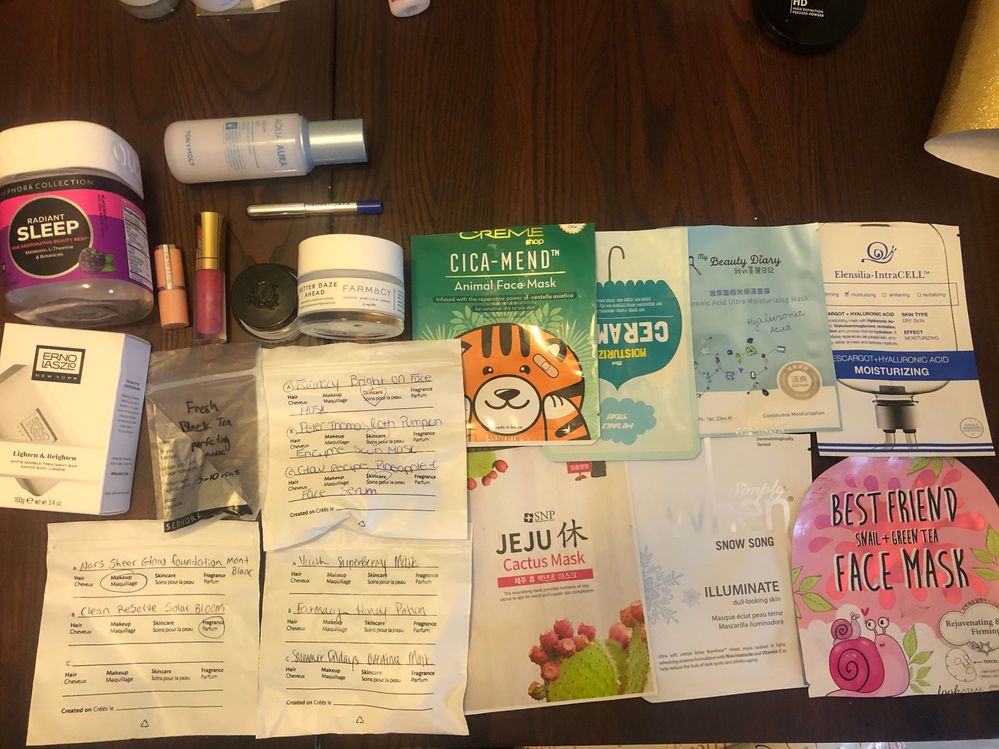 These are my likes.  I think they're good, but I'm not rushing to repurchase any of them.  The EL bar cleanser lasted a good 6 months. The Farmacy moisturizer I wouldn't spend the $ on again, was just ok.  Not really sure the TM hydrating serum did anything, but I tried it in place of the DE B-Hydra.  I've moved onto others now.  The MJ Highliners are great... when they don't dry out. :(