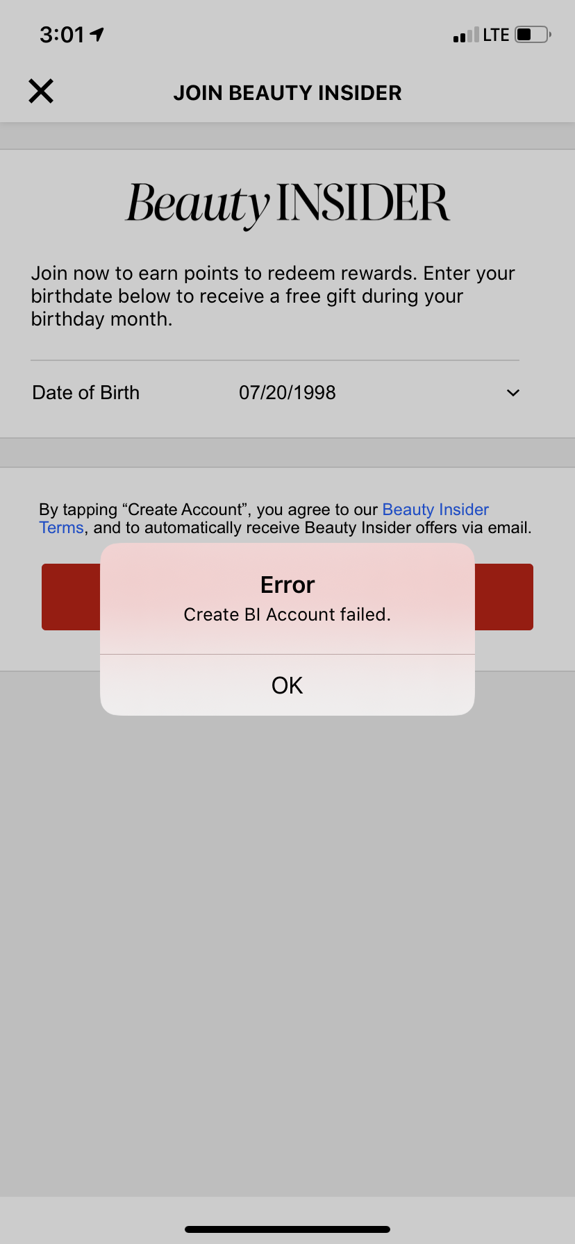 Can't join beauty insider? - Beauty Insider Community