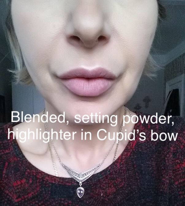 See the fine line just above my upper lips.  I love using my highlighter pencil and then blending gently