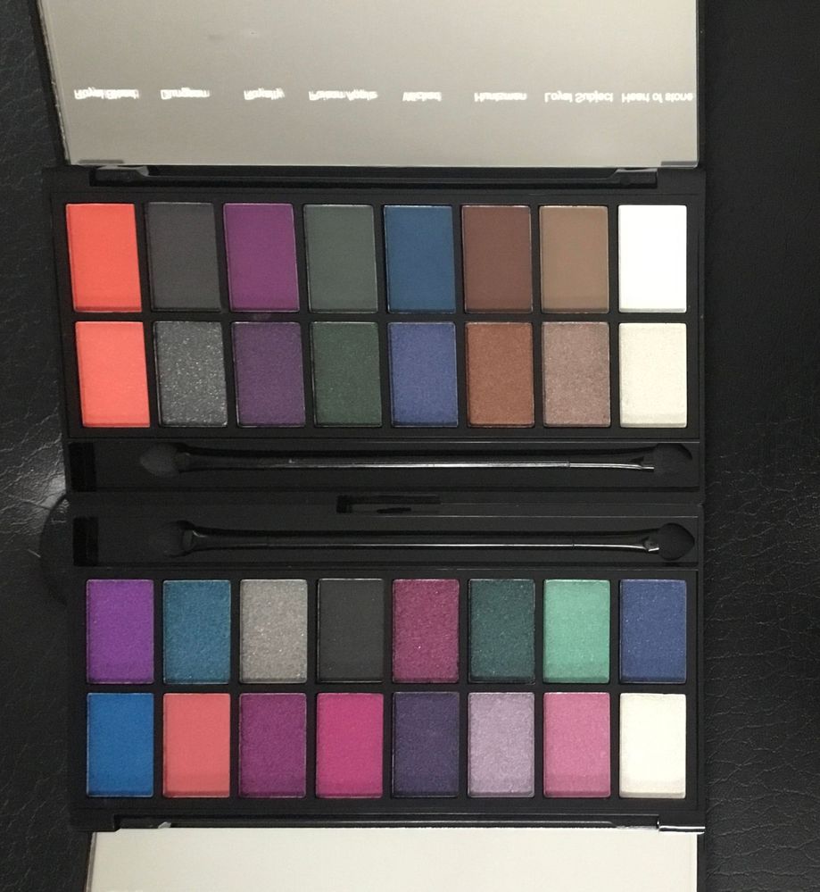 Top palette (2 purples, 2 matte browns)