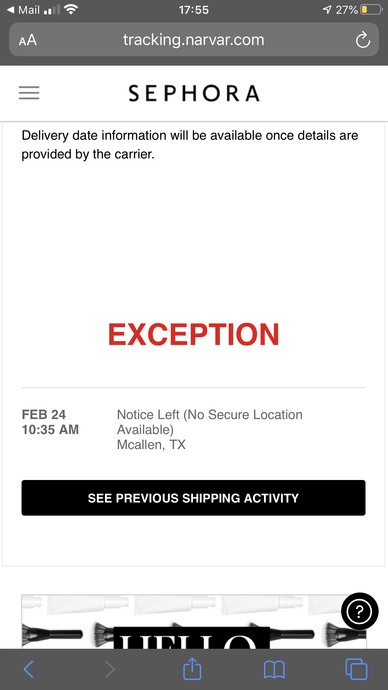 Delivery Exception Beauty Insider Community