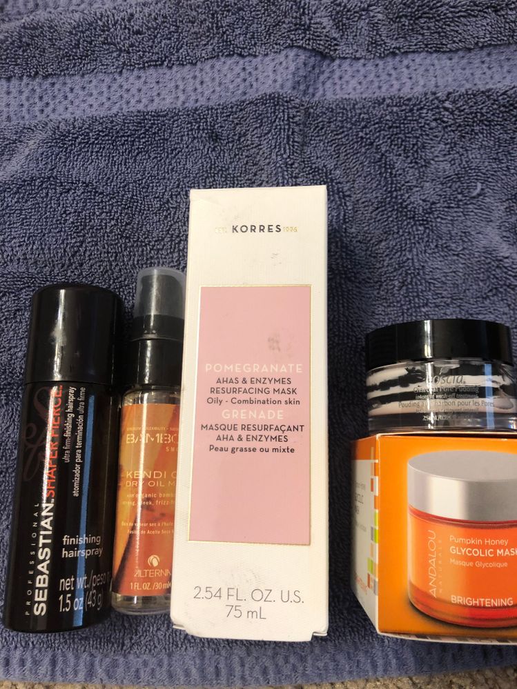 Destash- boscia was old so needed to go. Korres mask was ok but strong. Andalou mask is harsh a small irritated my skin. Others were just old.