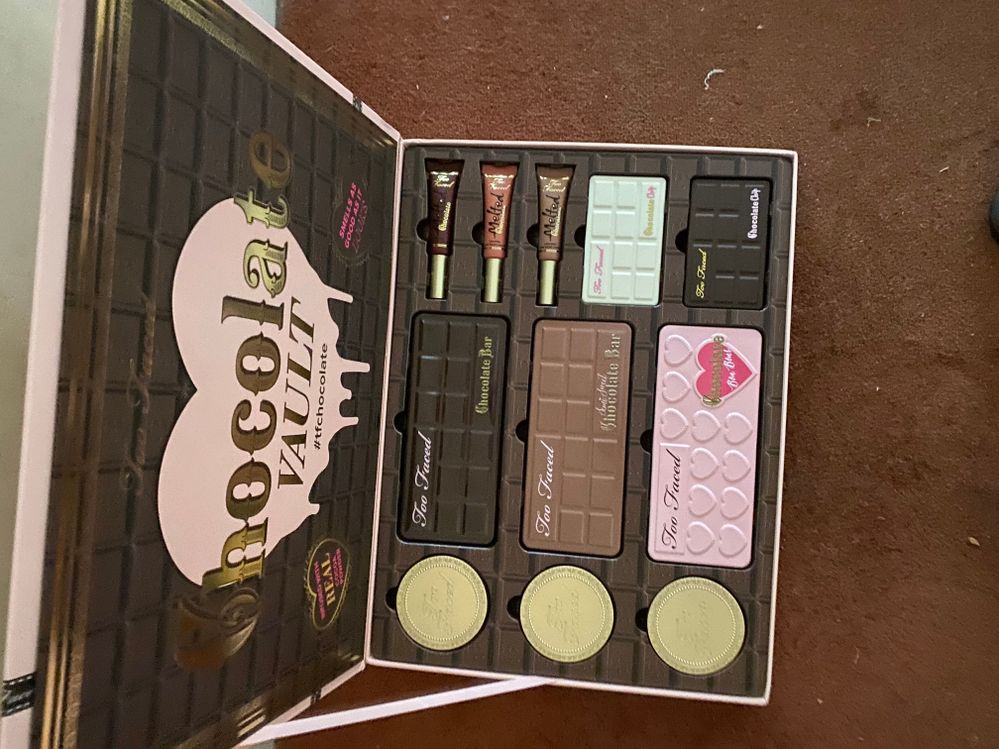 The entire Too Faced Chocolate Vault untouched