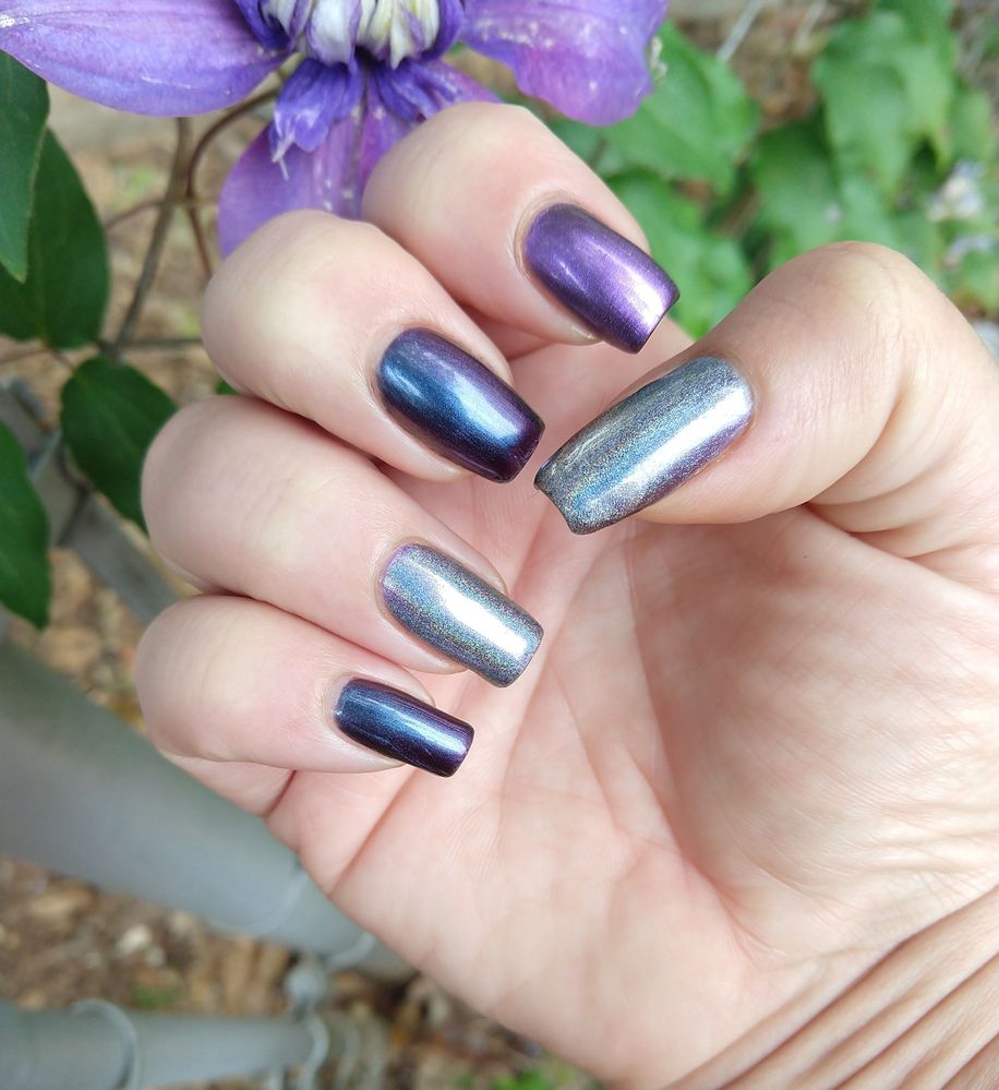 ILNP shifts strongly from purple to blue, with a touch of dark wine, but I can't see a shift in this Revolution at all