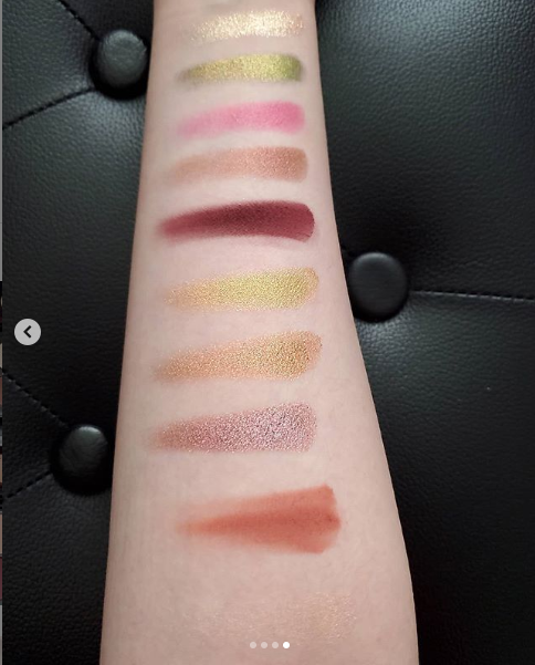 the bottom shade she mentioned blended into her skintone and the second to last is double swatched bc it's sheer