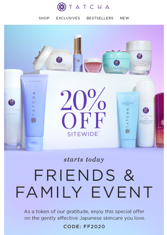 Promotion available on Tatcha direct and is valid through 11:59 PM PT on October 15, 2020