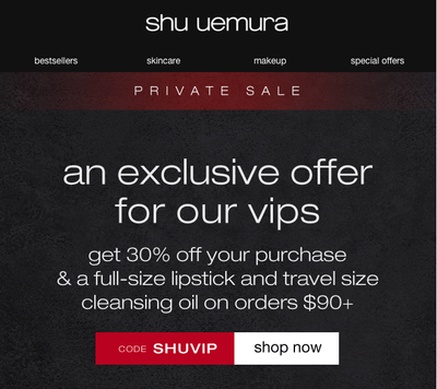 Offer valid through Oct. 11, 2020 at 11:59 pm EDT  on shu uemura direct.